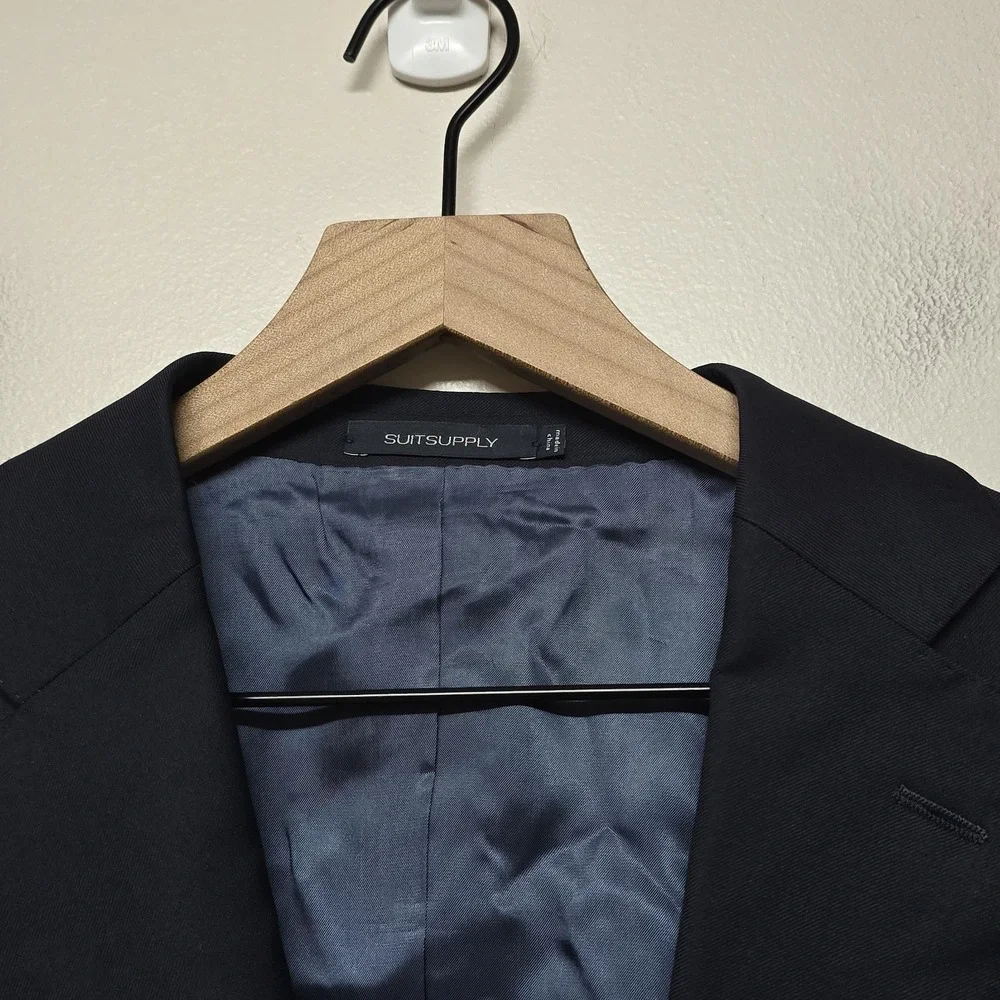 SuitSupply‎ La Spalla Navy Wool Blazer Sport Coat 2 Piece 40R Vitale Barberis